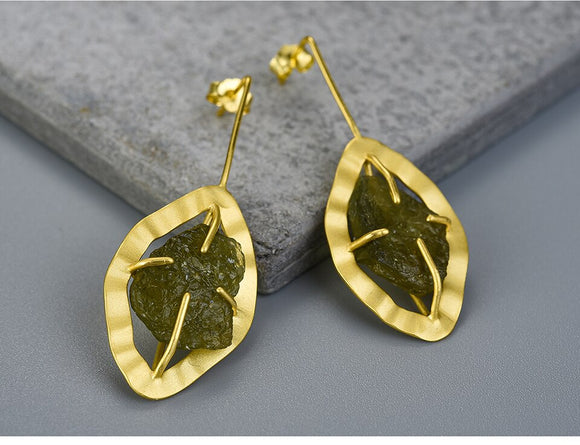 Raw Stone Drop Earrings.